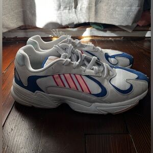 Adidas Yung-1 men’s 12.5 pink and blue sneakers